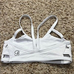 Small seamless white sports bra